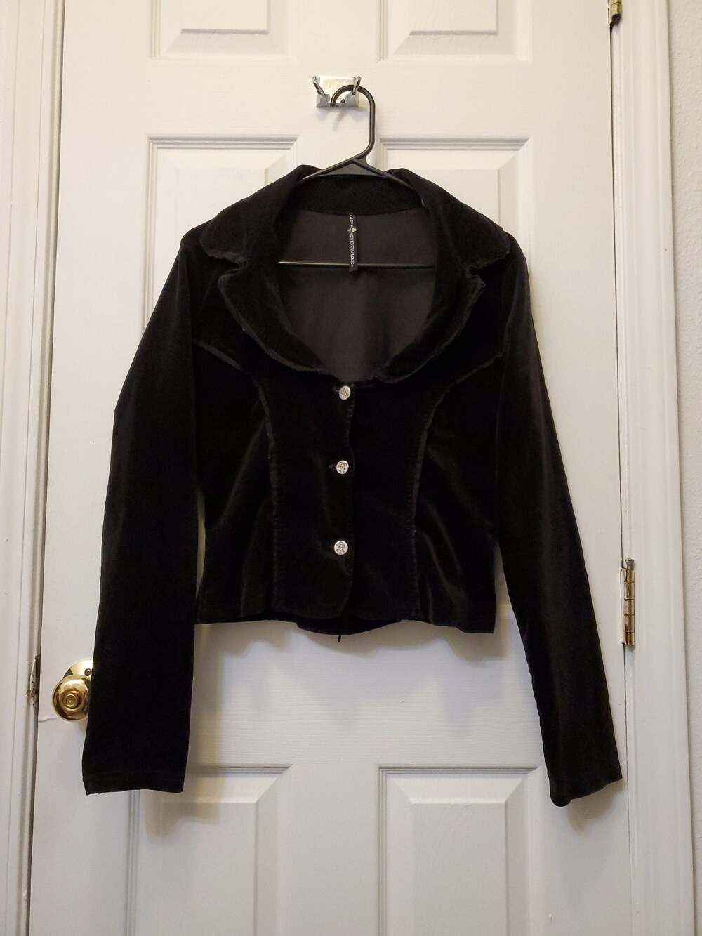 Y2K Lip Service Velvet Ruffle Corset Jacket M - Whimsigoth Vampire Alt Mall Goth